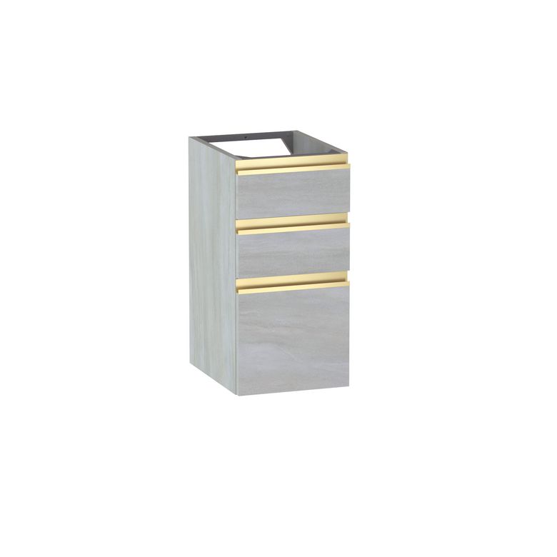 Meuble complément sous-vasque gain de place, 3 tiroirs, décor naturel FORMEO