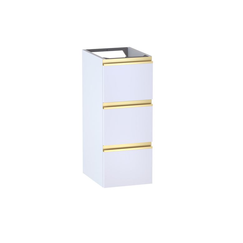 Meuble complément sous-vasque gain de place, 3 tiroirs, décor verni laqué FORMEO