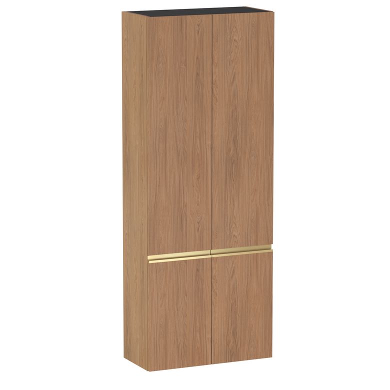 Colonne de salle de bains L.70 cm, 4 portes, décor naturel FORMEO