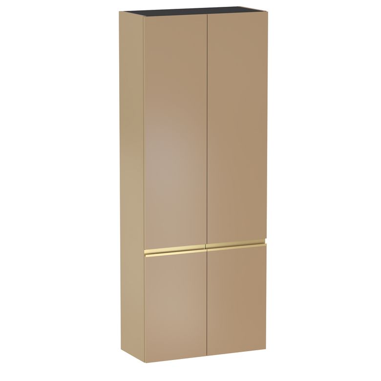 Colonne de salle de bains L.70 cm, 4 portes, décor verni laqué FORMEO