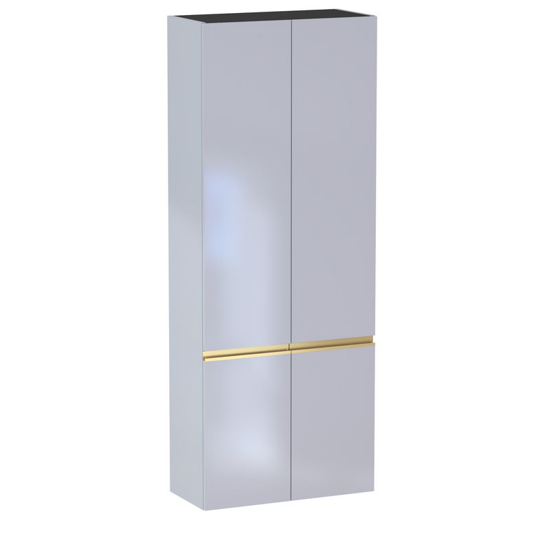 Colonne de salle de bains L.70 cm, 4 portes, décor verni laqué FORMEO