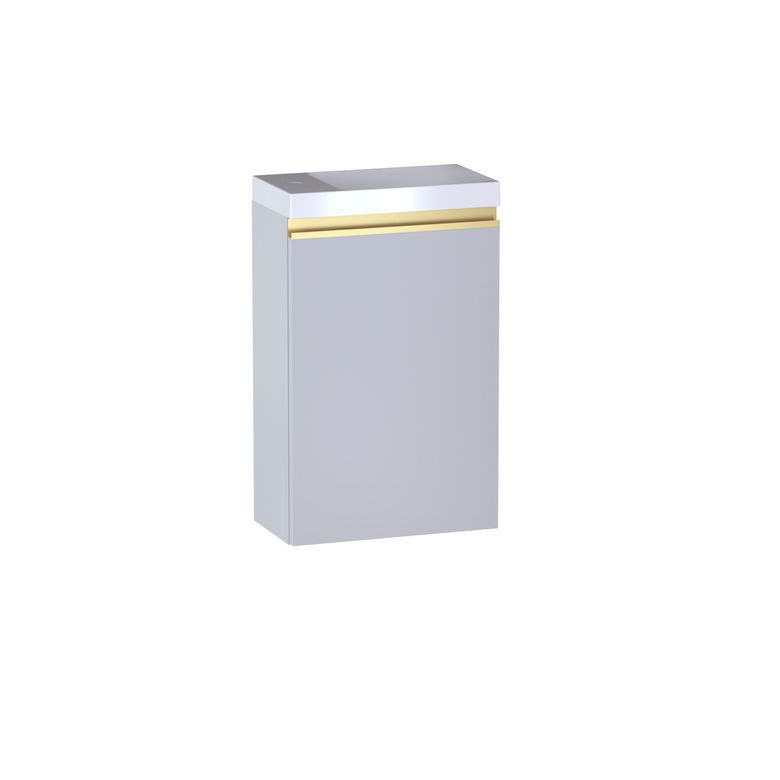Lave main 1 porte Formeo gris lune mat P/dor H60xL40xP22 G Main Image