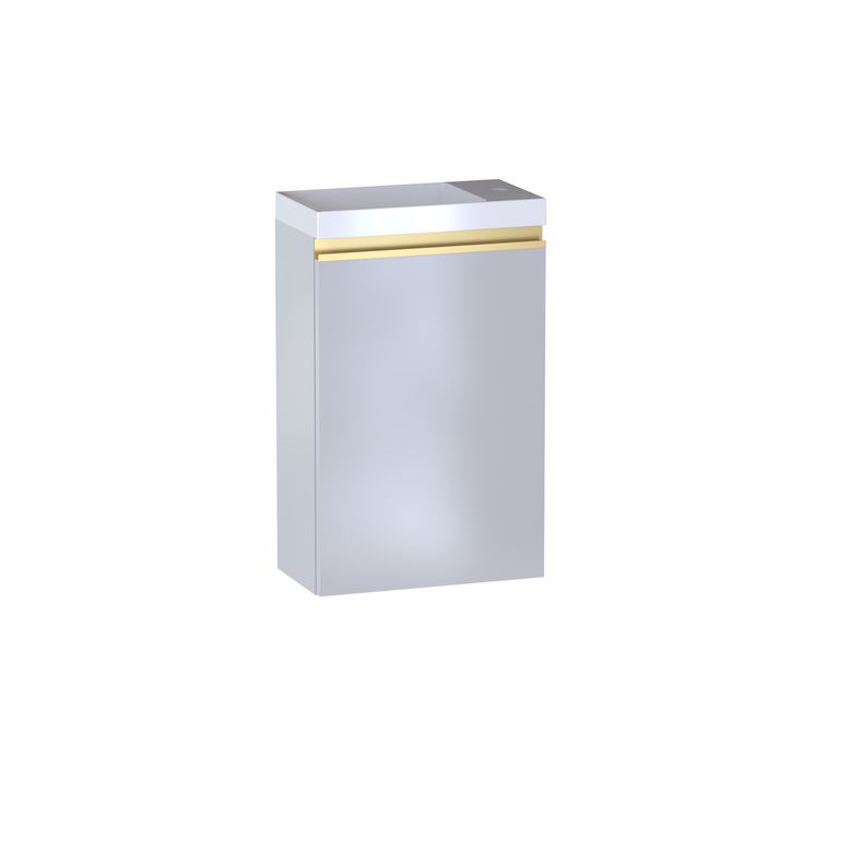 Lave main 1 porte Formeo gris lune brillant P/dor H60xL40xP22 D Main Image