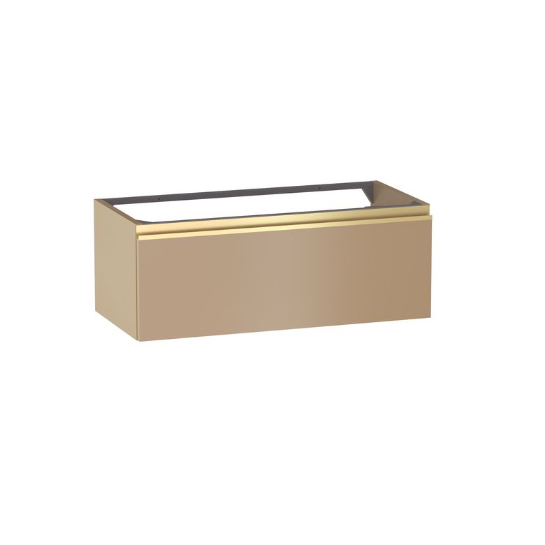 Meuble sous-vasque gain de place L.80 cm, 1 tiroir, décor verni laqué FORMEO