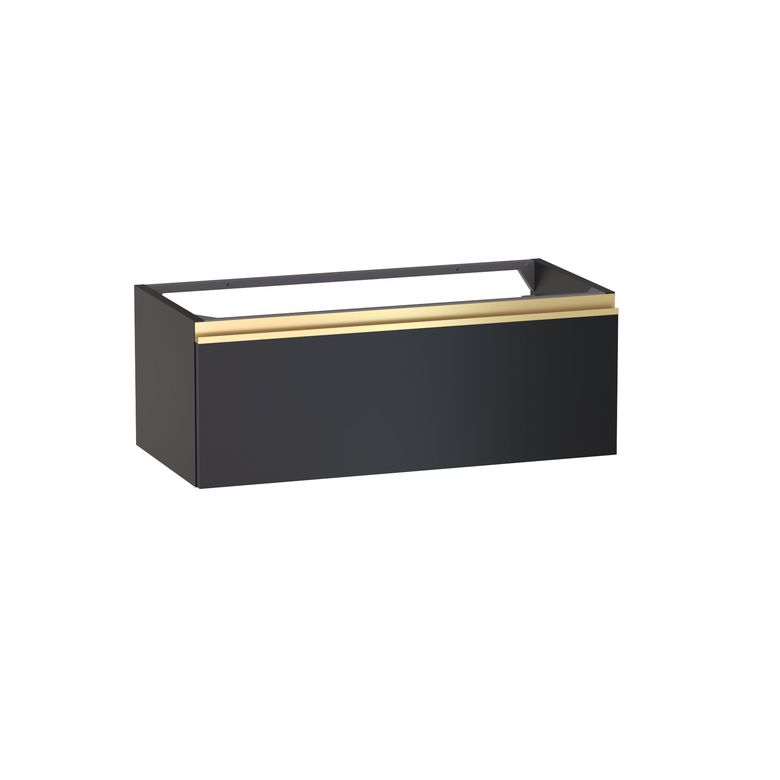 Meuble sous-vasque gain de place L.80 cm, 1 tiroir, décor verni laqué FORMEO
