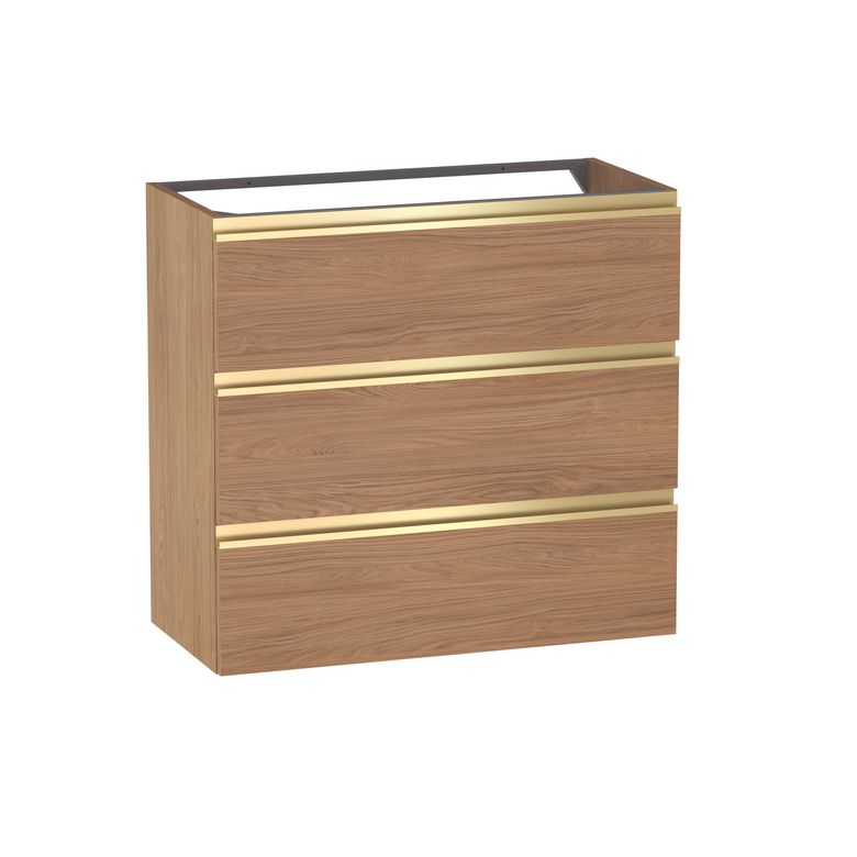 Meuble sous-vasque gain de place L.80 cm, 3 tiroirs, décor naturel FORMEO