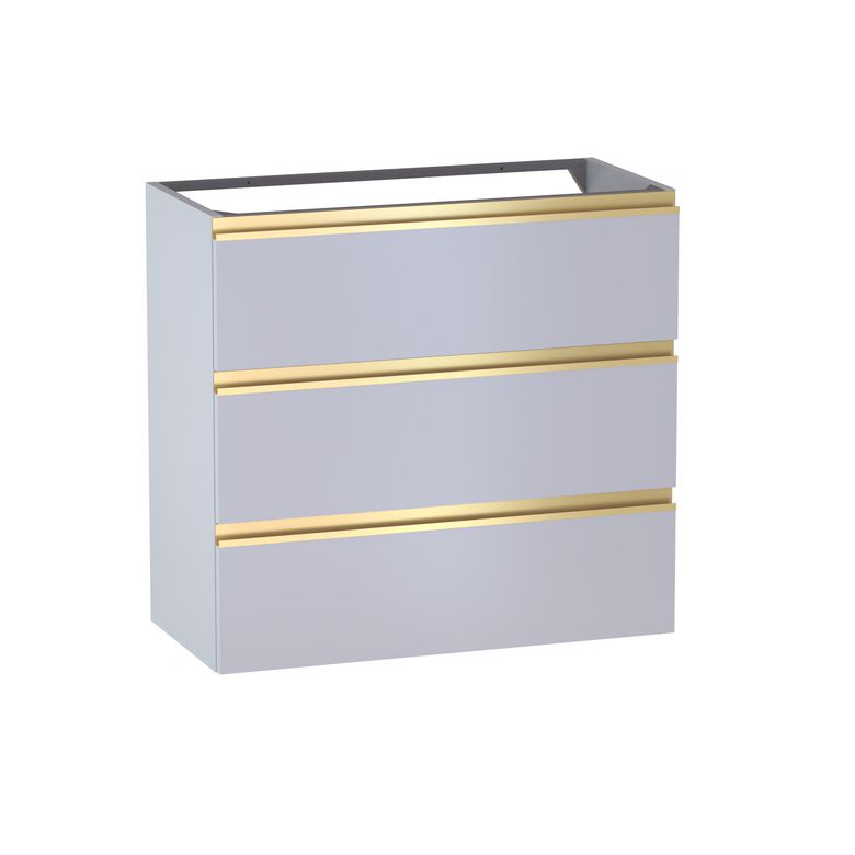 Meuble sous-vasque gain de place L.80 cm, 3 tiroirs, décor verni laqué FORMEO