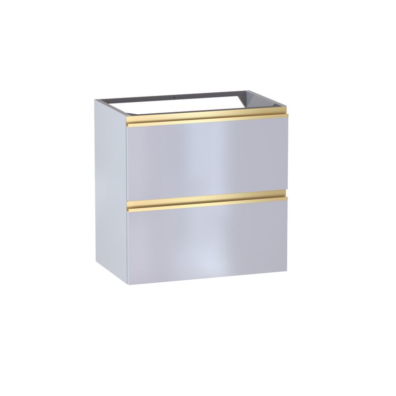 Meuble sous-vasque gain de place L.60 cm, 2 tiroirs, décor verni laqué FORMEO