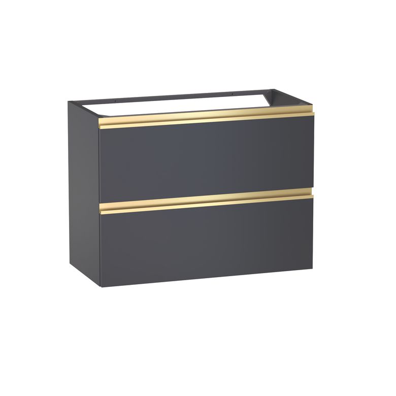Meuble sous-vasque gain de place L.80 cm, 2 tiroirs, décor uni FORMEO