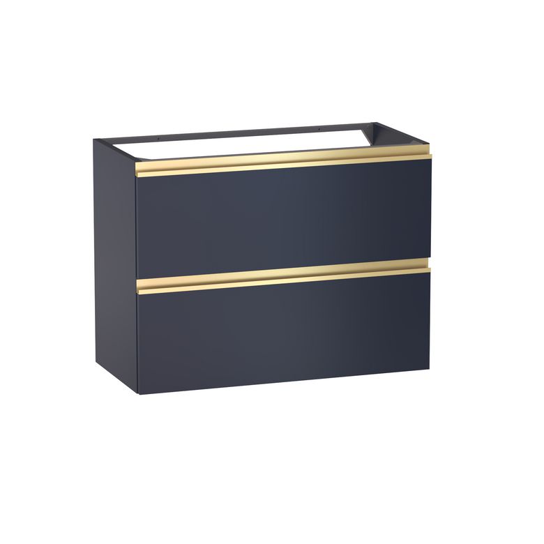 Meuble sous-vasque gain de place L.80 cm, 2 tiroirs, décor verni laqué FORMEO