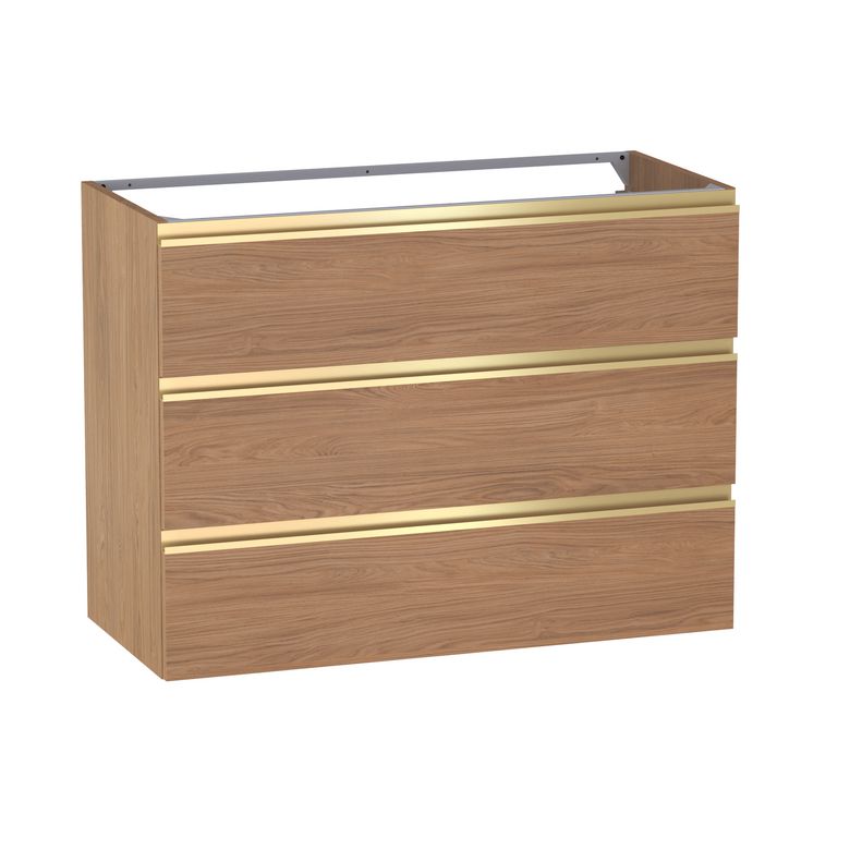 Meuble sous-vasque L.100 cm, 3 tiroirs, décor naturel FORMEO