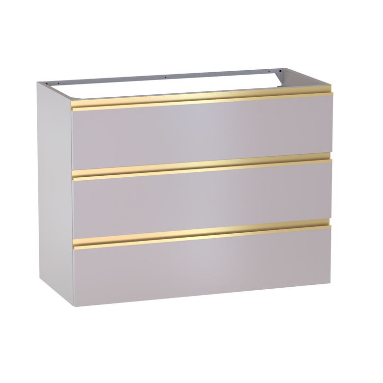 Meuble sous-vasque L.100 cm, 3 tiroirs, décor uni FORMEO