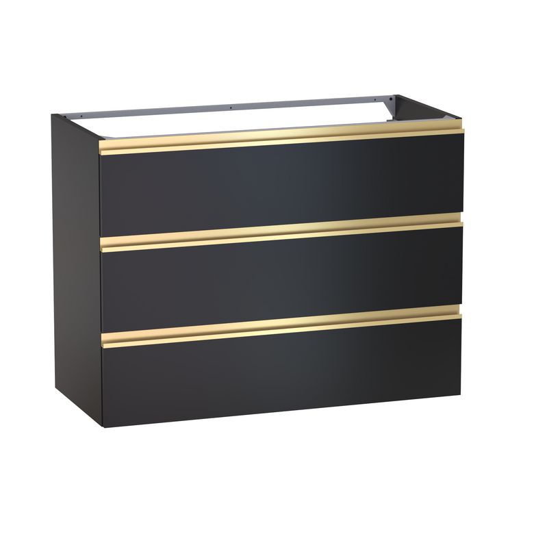Meuble sous-vasque L.100 cm, 3 tiroirs, décor verni laqué FORMEO