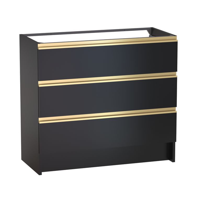 Meuble sous vasque reposant L.100 cm, 3 tiroirs, décor verni laqué FORMEO