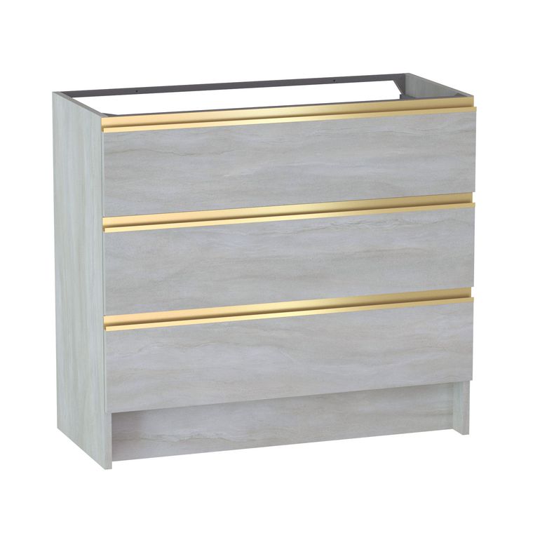 Meuble sous vasque reposant L.100 cm, 3 tiroirs, décor naturel FORMEO