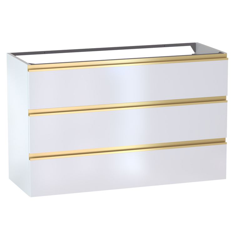 Meuble sous-vasque L.120 cm, 3 tiroirs, décor uni FORMEO