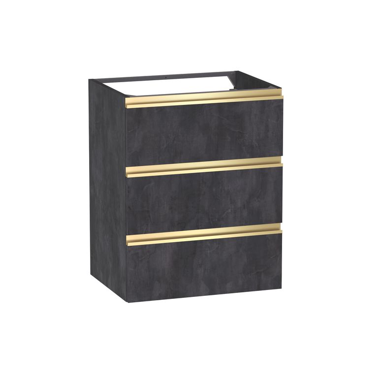 Meuble sous-vasque L.60 cm, 3 tiroirs, décor naturel FORMEO