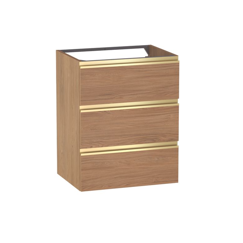 Meuble sous-vasque L.60 cm, 3 tiroirs, décor naturel FORMEO