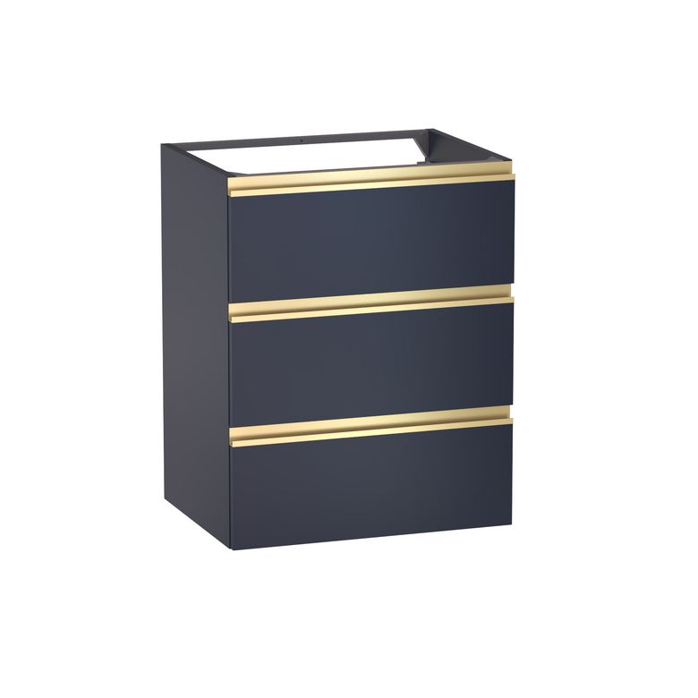 Meuble sous-vasque L.60 cm, 3 tiroirs, décor verni laqué FORMEO