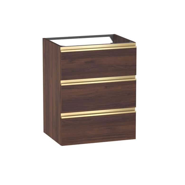 Meuble sous-vasque L.60 cm, 3 tiroirs, décor naturel FORMEO