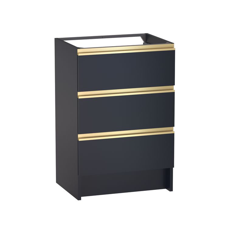 Meuble sous vasque reposant L.60 cm, 3 tiroirs, décor uni FORMEO
