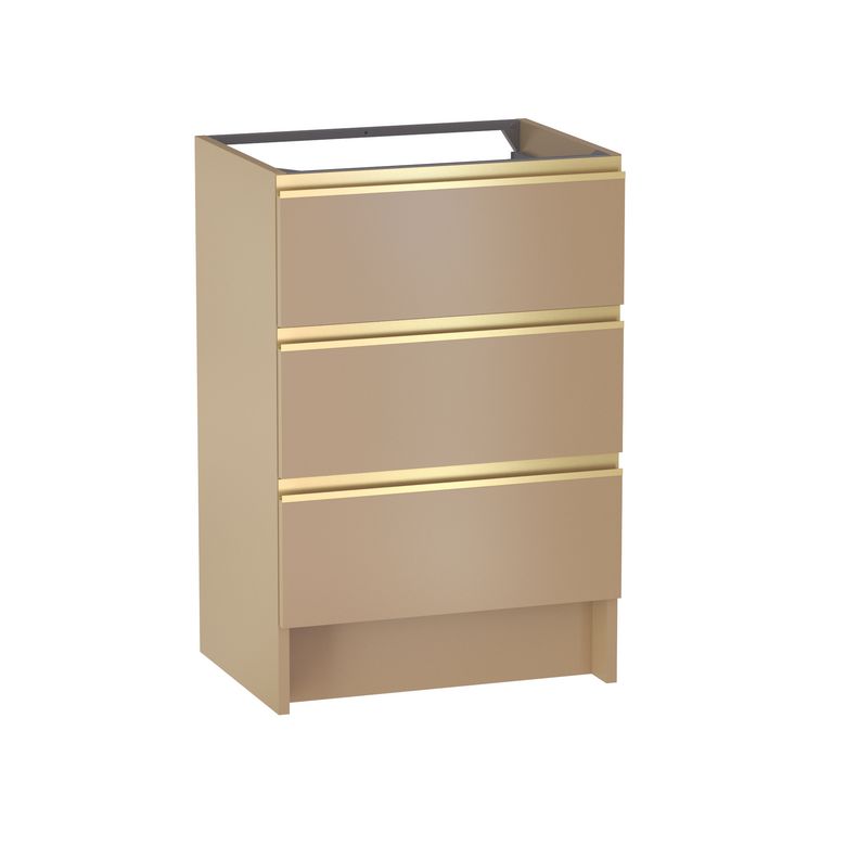 Meuble sous vasque reposant L.60 cm, 3 tiroirs, décor verni laqué FORMEO