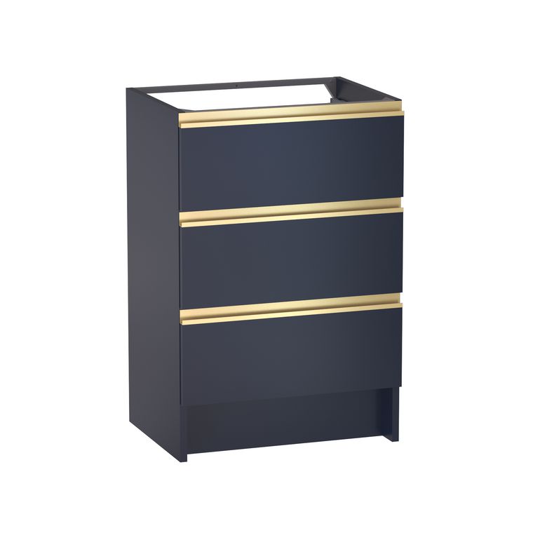 Meuble sous vasque reposant L.60 cm, 3 tiroirs, décor verni laqué FORMEO