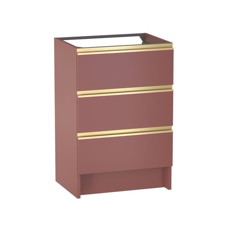 Meuble sous vasque reposant L.60 cm, 3 tiroirs, décor uni FORMEO
