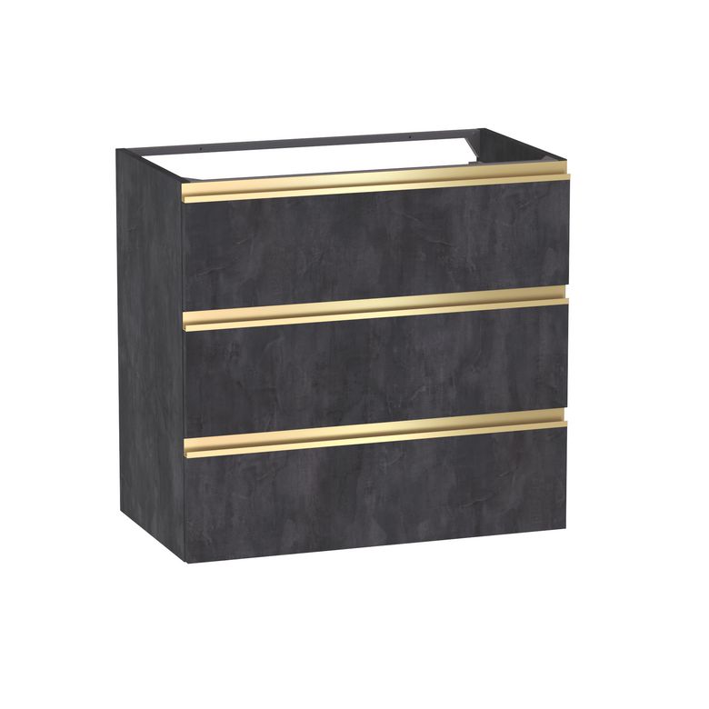 Meuble sous-vasque L.80 cm, 3 tiroirs, décor naturel FORMEO