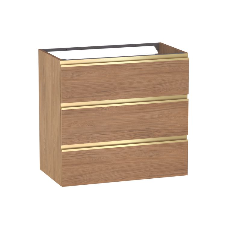 Meuble sous-vasque L.80 cm, 3 tiroirs, décor naturel FORMEO