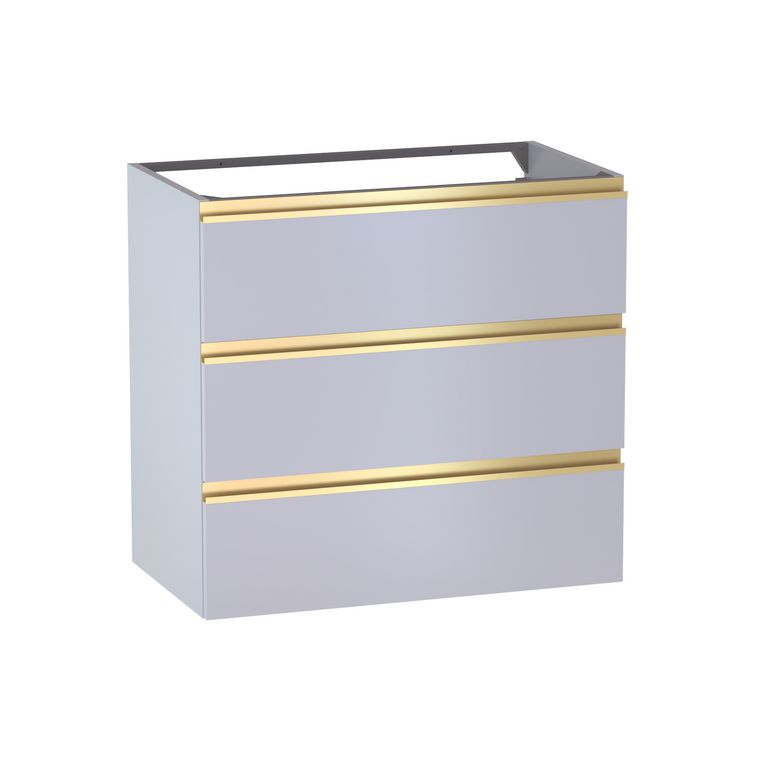 Meuble sous-vasque L.80 cm, 3 tiroirs, décor verni laqué FORMEO