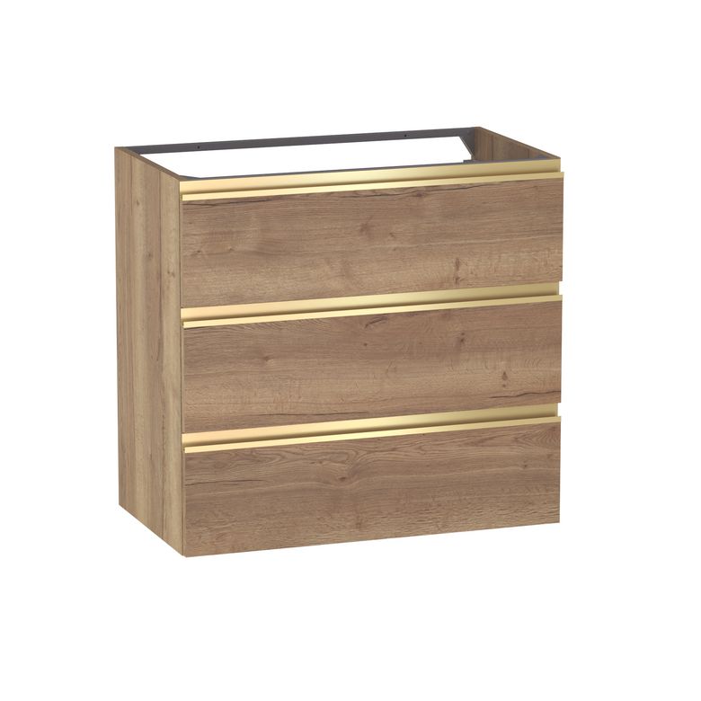 Meuble sous-vasque L.80 cm, 3 tiroirs, décor naturel FORMEO
