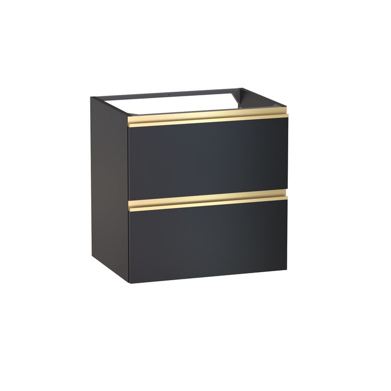 Meuble sous-vasque L.60 cm, 2 tiroirs, décor verni laqué FORMEO