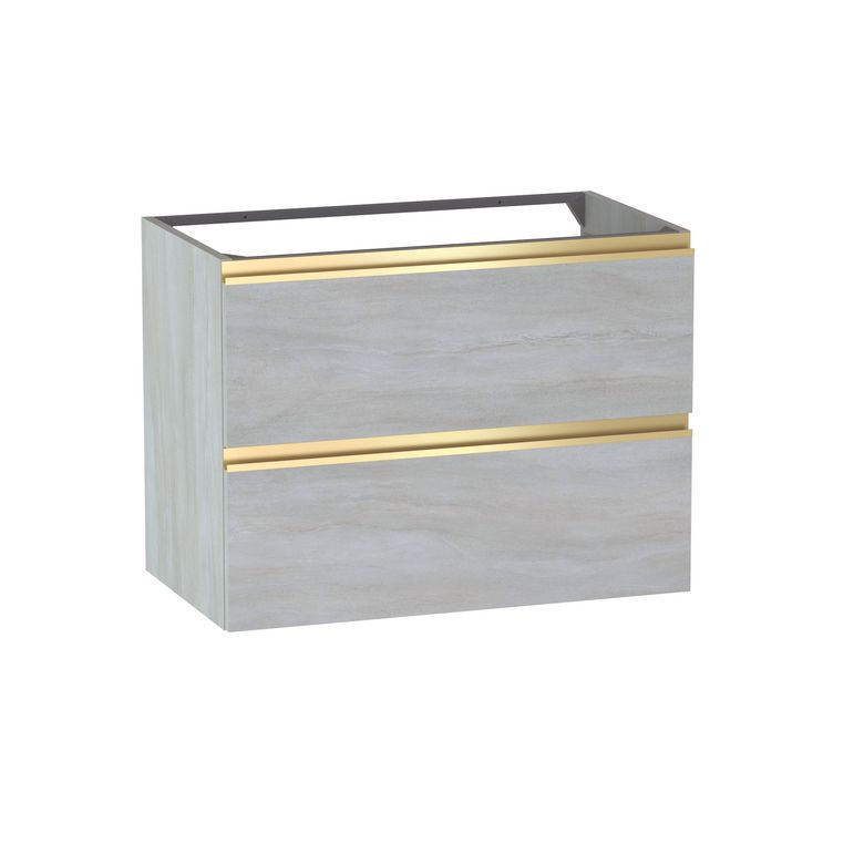Sous vasque 2 tiroirs Formeo travertin P/dor H60xL80xP45.5 Main Image