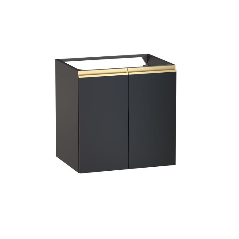 Meuble sous-vasque L.60 cm, 2 portes, décor verni laqué FORMEO
