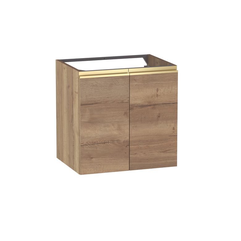 Meuble sous-vasque L.60 cm, 2 portes, décor naturel FORMEO