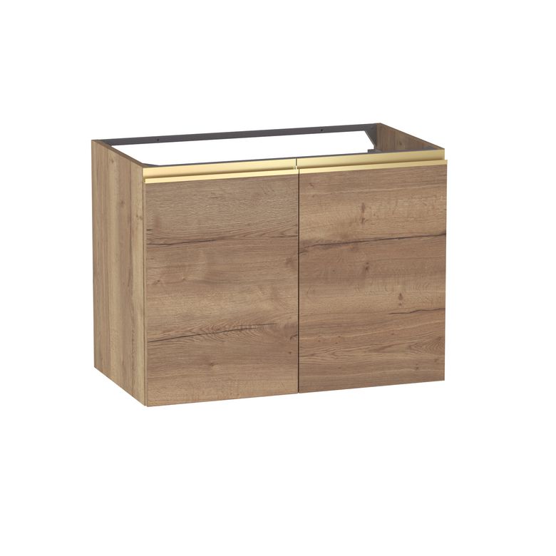 Meuble sous-vasque L.80 cm, 2 portes, décor naturel FORMEO