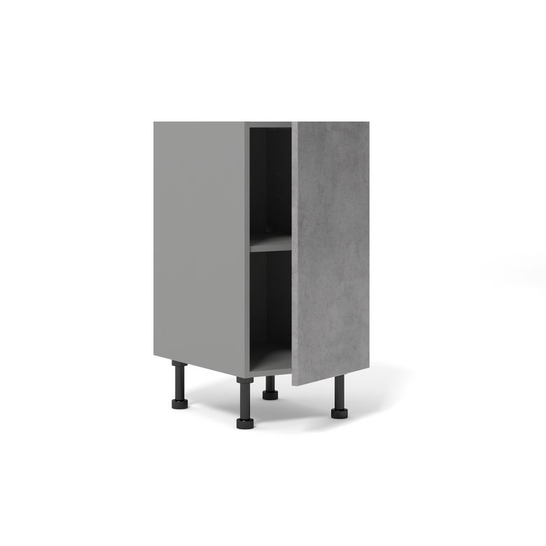 Meuble bas de rangement de cuisine petite largeur,1 porte, 1 tablette
