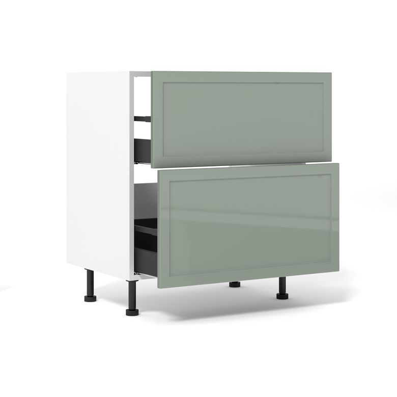 Bas table/hotte 2 casseroliers Perspective céladon brillant H92xL80xP63 Main Image