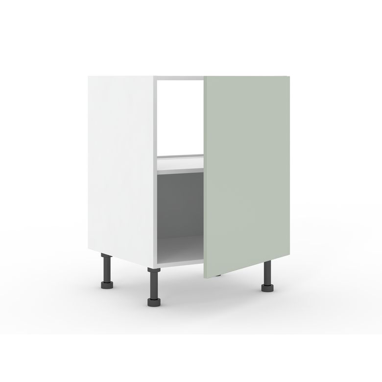 Meuble bas sous-évier 1 porte, 1 tablette, 1 fond alu