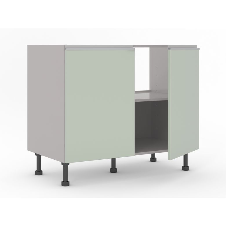 Meuble bas sous-évier 2 portes, 1 fond alu