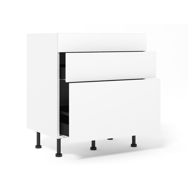Bas 1 casserolier+1 tiroir+1 fx tir. Nuances blanc mat H92xL80xP63 Main Image