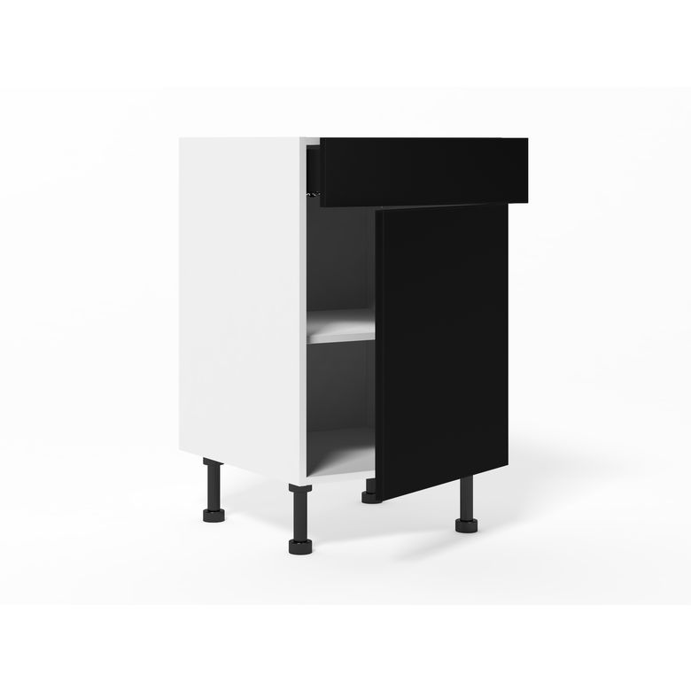 Meuble bas de rangement grande largeur 1 tiroir, 1 tablette, 1 porte