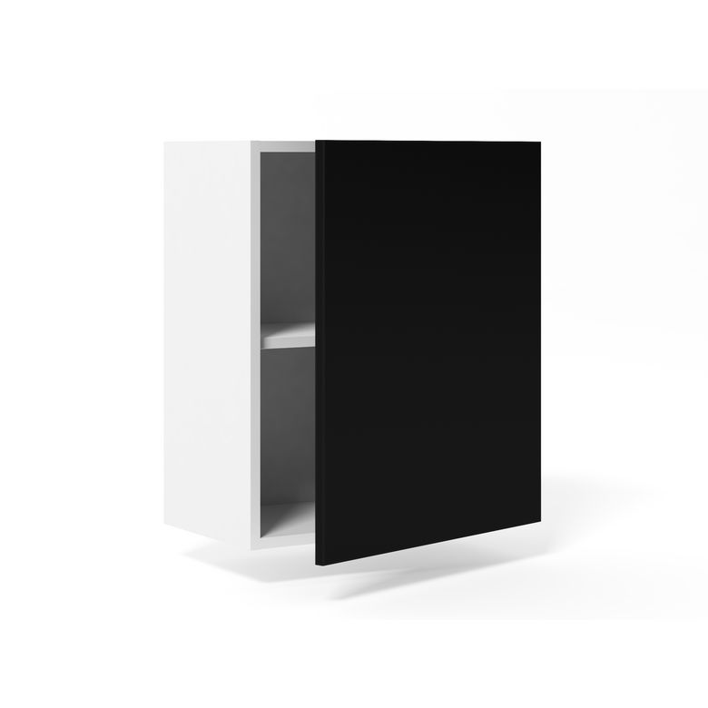 Meuble haut de rangement H.77 cm grande largeur 1 porte, 1 tablette