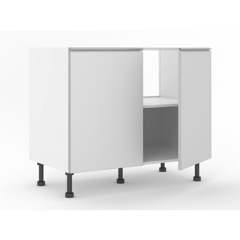 Sous évier 2 portes Velours blanc mat H92xL100xP63 Main Image