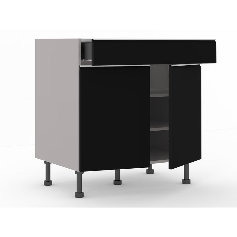 Meuble bas 2 portes, 1 tiroir, 1 tablette