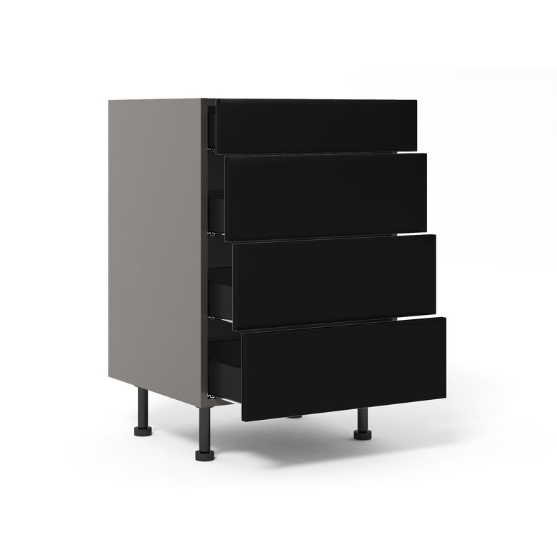 Meuble bas 2 tiroirs range-casseroles inégaux