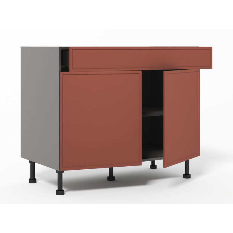 Meuble bas 2 portes, 1 tiroir, 1 tablette