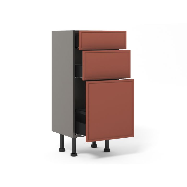Meuble bas 1 casserolier + 2 tiroirs faible profondeur