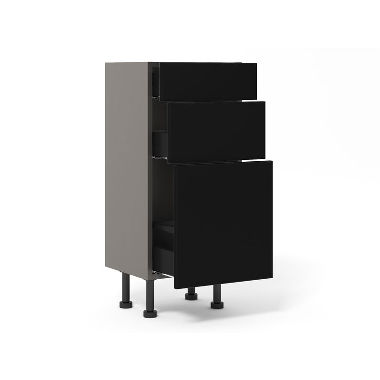 Meuble bas 1 casserolier + 2 tiroirs faible profondeur